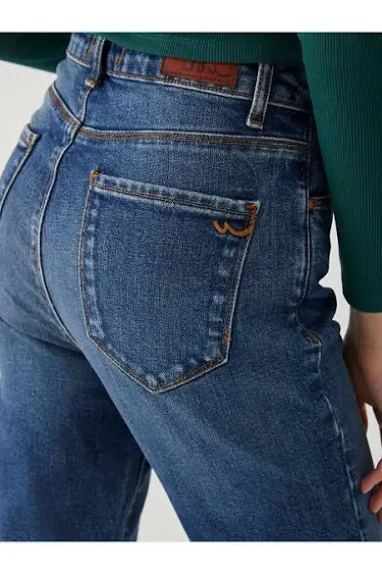 LTB Kadın Dores Yüksek Bel Dar Paça Slım Mom Jean Pantolon