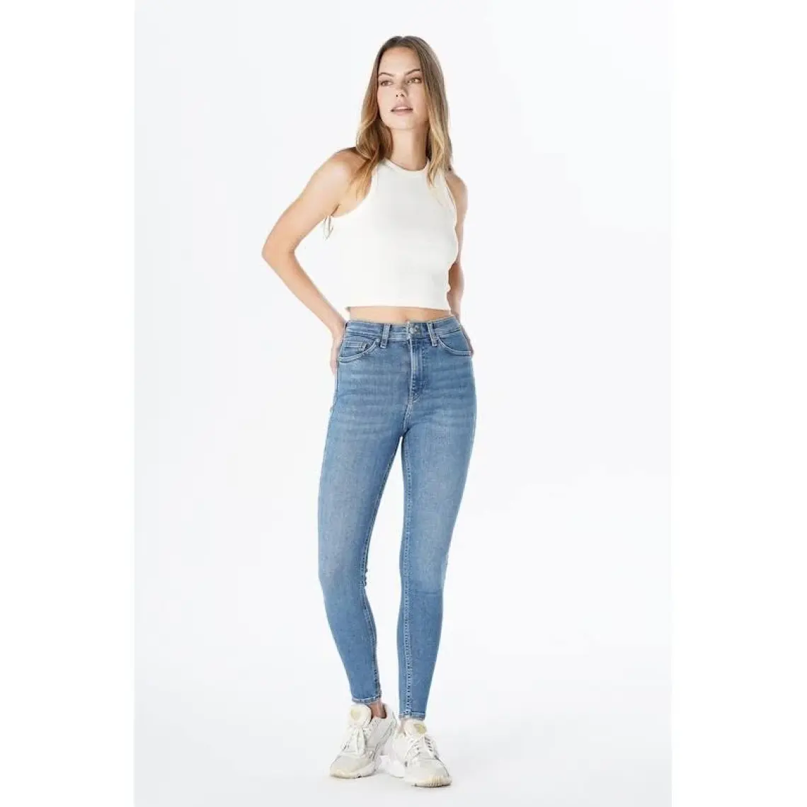 Cross Jeans Judy Açık Mavi Yüksek Bel Fermuarlı Skinny Fit Jean Pantolon C 4521-163