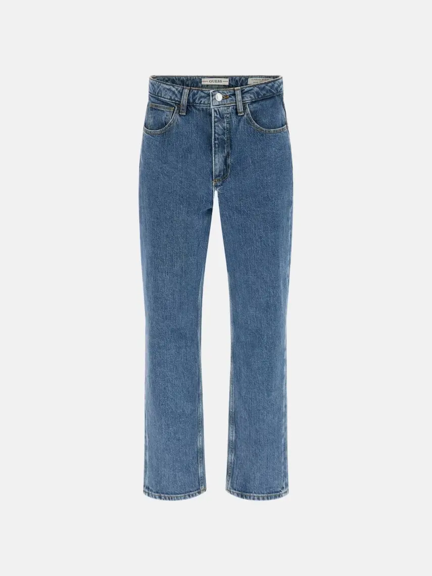 Guess Normal Bel Ankle Paça Mom Fit Mavi Kadın Denim Pantolon W2YA21D4NH5AUMD