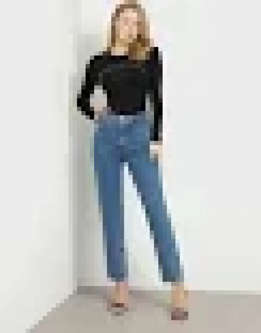 Guess Normal Bel Ankle Paça Mom Fit Mavi Kadın Denim Pantolon W2YA21D4NH5AUMD