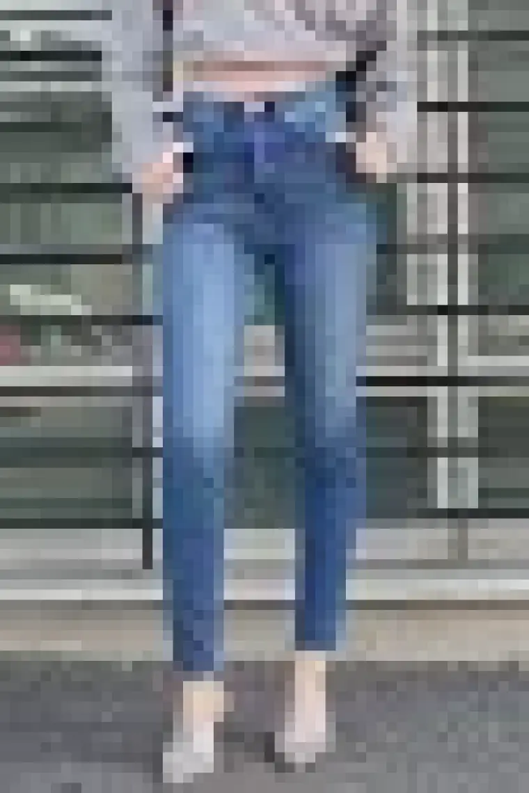 Madmext Mavi Yüksek Bel Skiny Fit Denim Kadın Jean MG1643