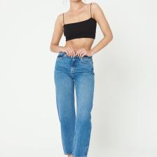 Cross Jeans Orta Mavi Barrel Fit Yüksek Bel Fermuarlı Jean Pantolon C 4696-005
