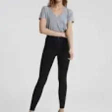 Cross Jeans Janıe Siyah Yüksek Bel Önü Cepsiz Jegging Jean Pantolon C 4520-042