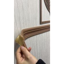 Renkli Duvarlar Kahverengi Düz 8CM-117CM Yapışkanlı Çıta Çerçeve Süpürgelik