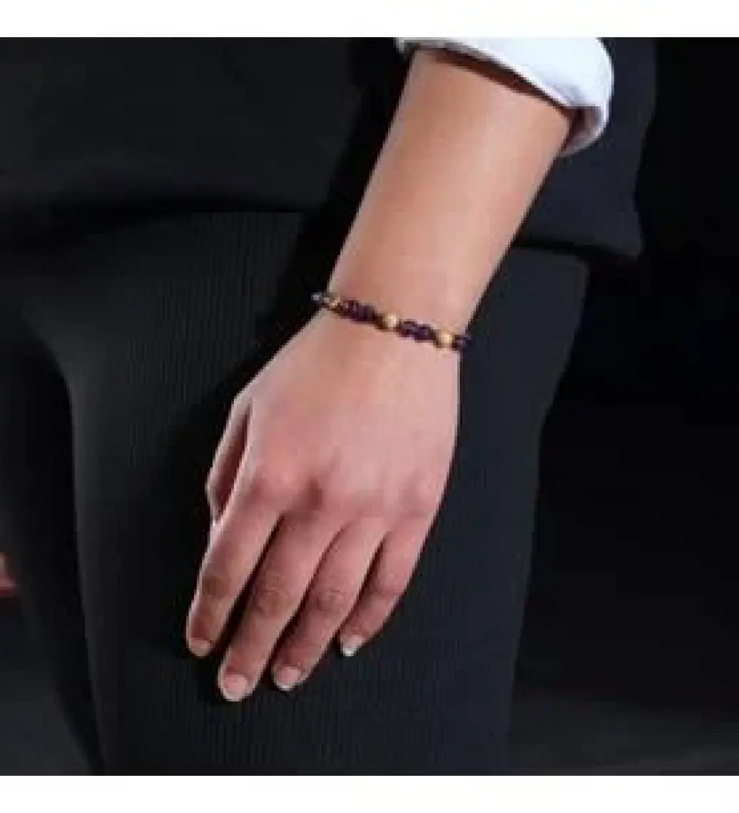 Sertifikalı Doğal Taş Kadın Erkek Ametist Taşı Jasper Ve Hematit 6mm Özel Tasarım