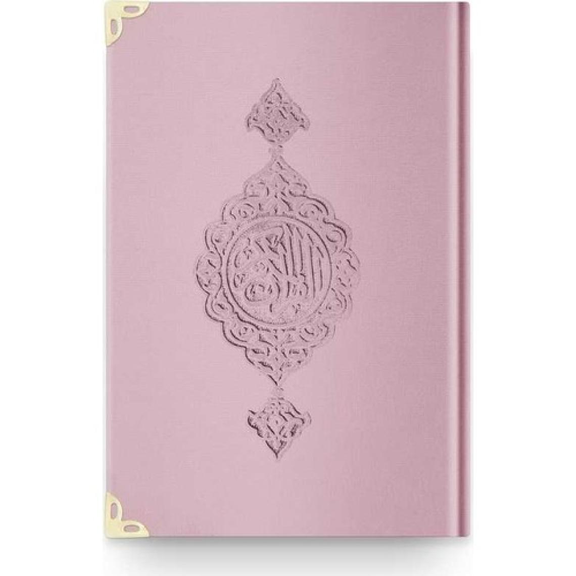 Hafız Boy Kadife Kur'an-I Kerim (Pudra Pembe, Yaldızlı, Mühürlü)