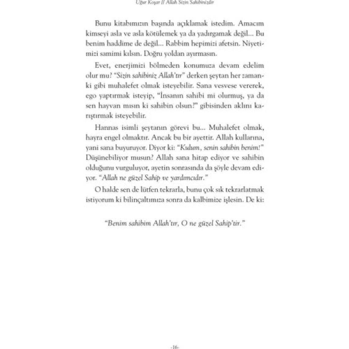 Allah Sizin Sahibinizdir - Uğur Koşar