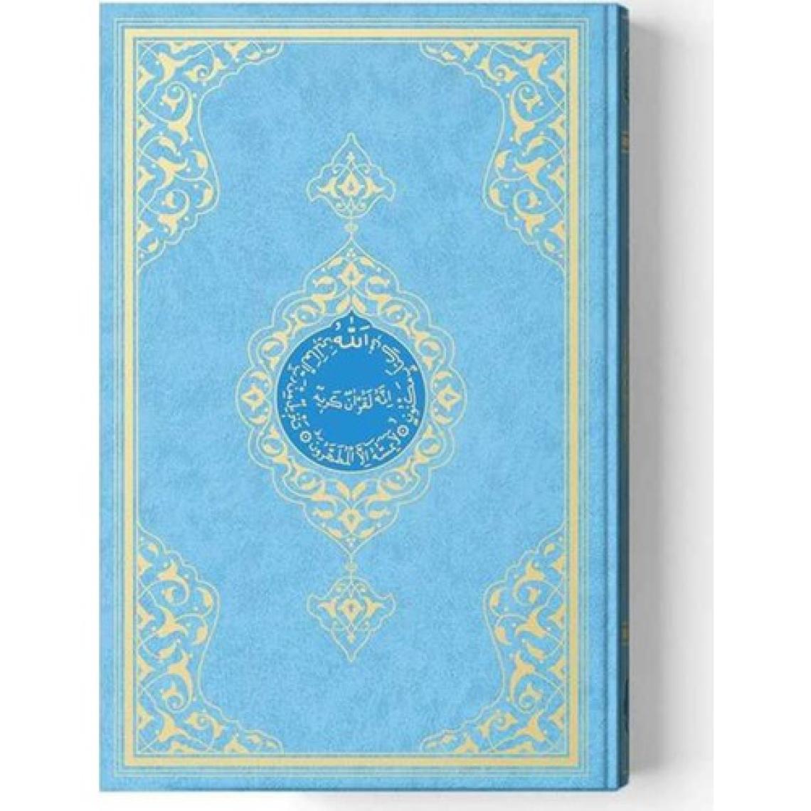 Cami Boy Kur'an-I Kerim (2 Renkli, Mavi, Mühürlü)