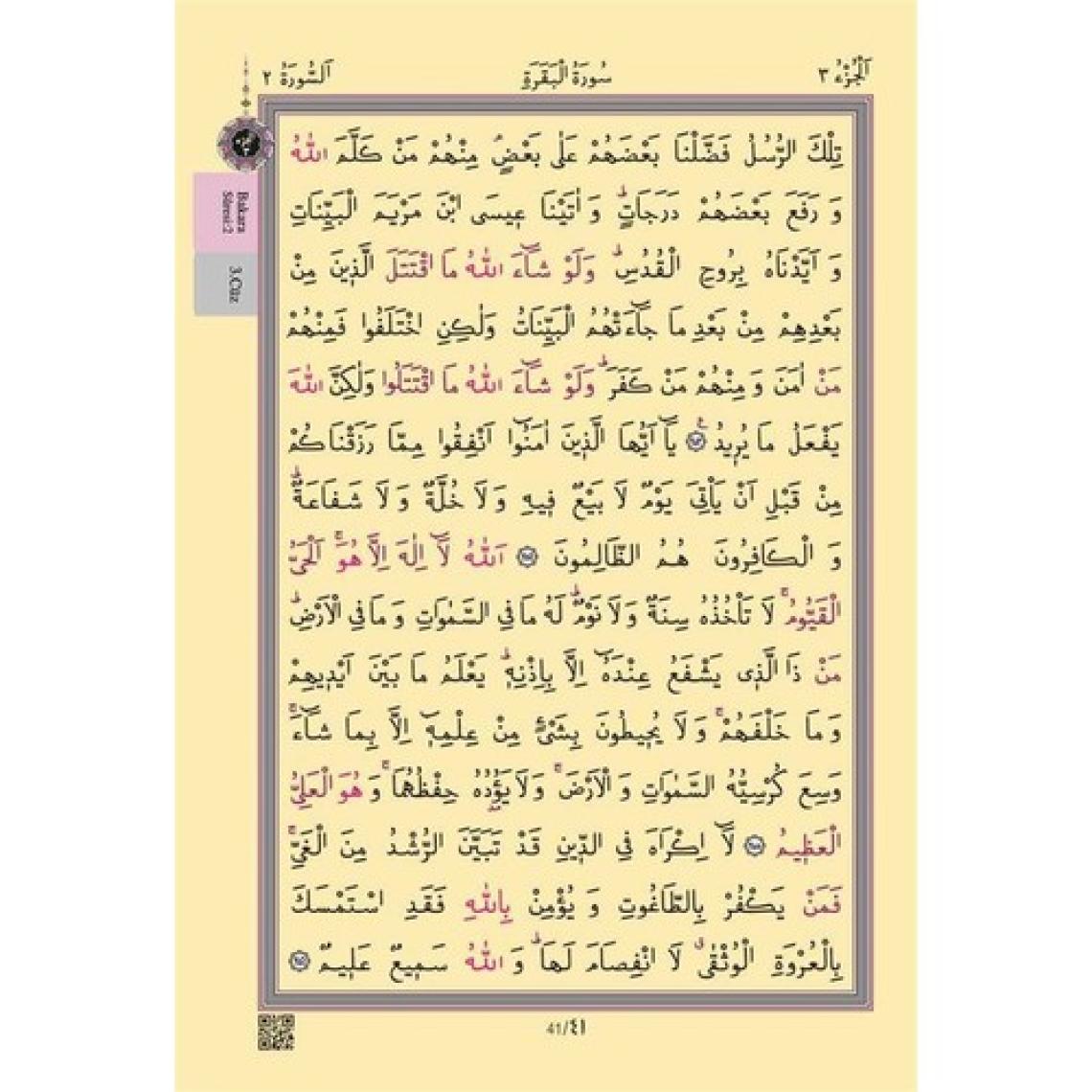 Cami Boy Kur'an-I Kerim (2 Renkli, Mavi, Mühürlü)