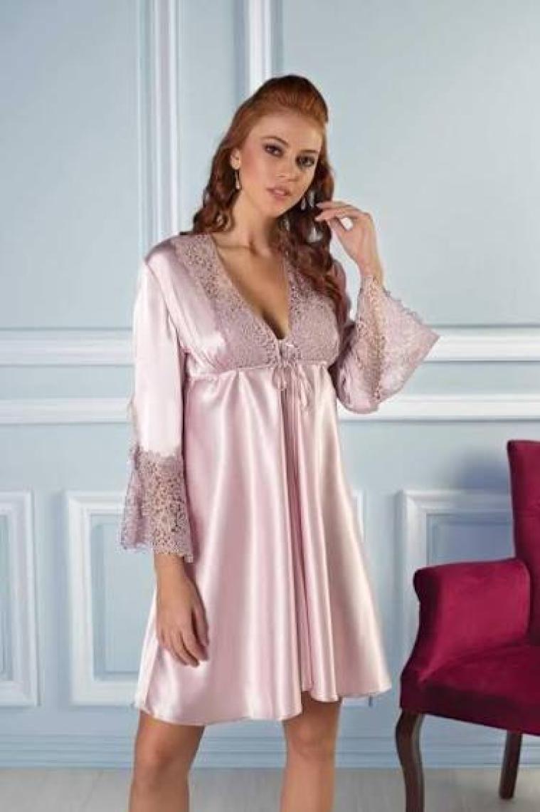 Pierre Cardin 6625 Kısa Gecelikli 6'lı İpek Set