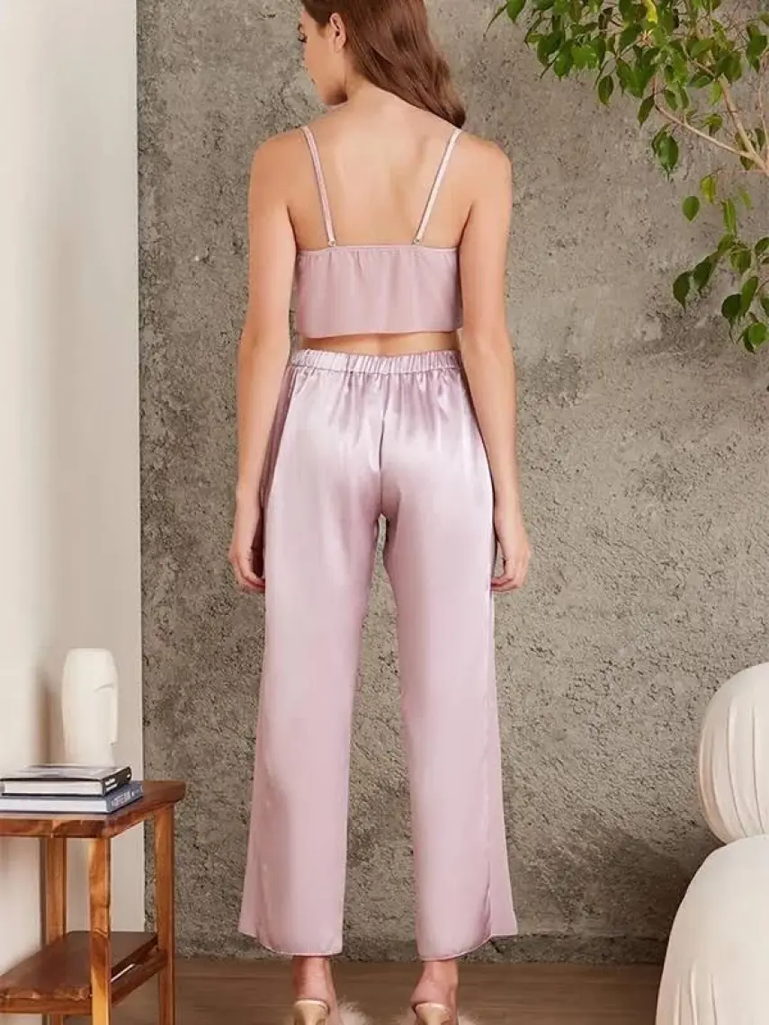 Pierre Cardin  Saten Dantelli Gecelik & Sabahlık Takım  - 4285