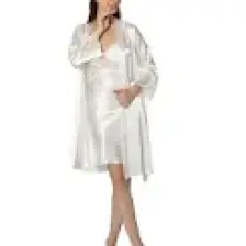 Pierre Cardin  Saten Dantelli Gecelik & Sabahlık Takım  - 4285