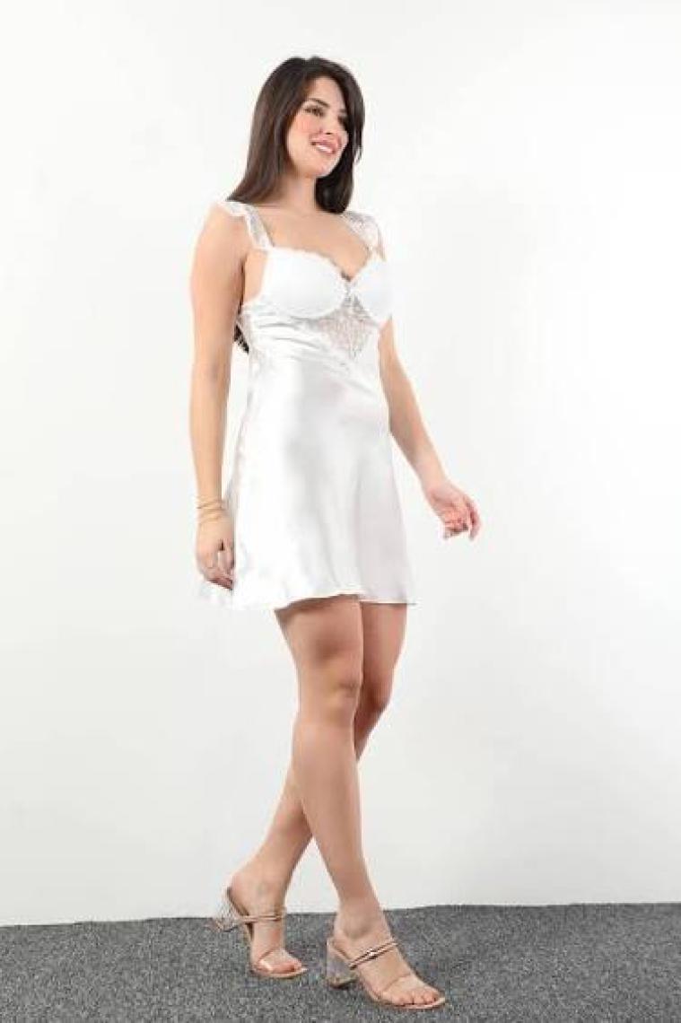 Pierre Cardin  Saten Dantelli Gecelik & Sabahlık Takım -  4050