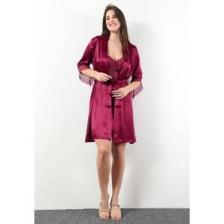 Pierre Cardin  Saten Dantelli Gecelik & Sabahlık Takım -  4050
