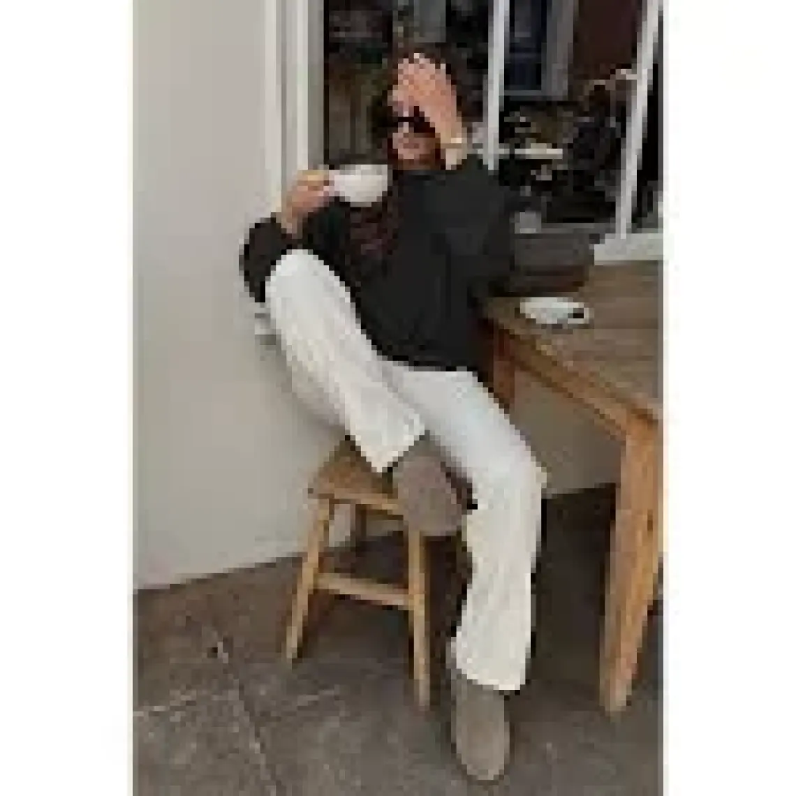 Madmext Siyah Bisiklet Yaka Oversize Triko Kazak MG1972