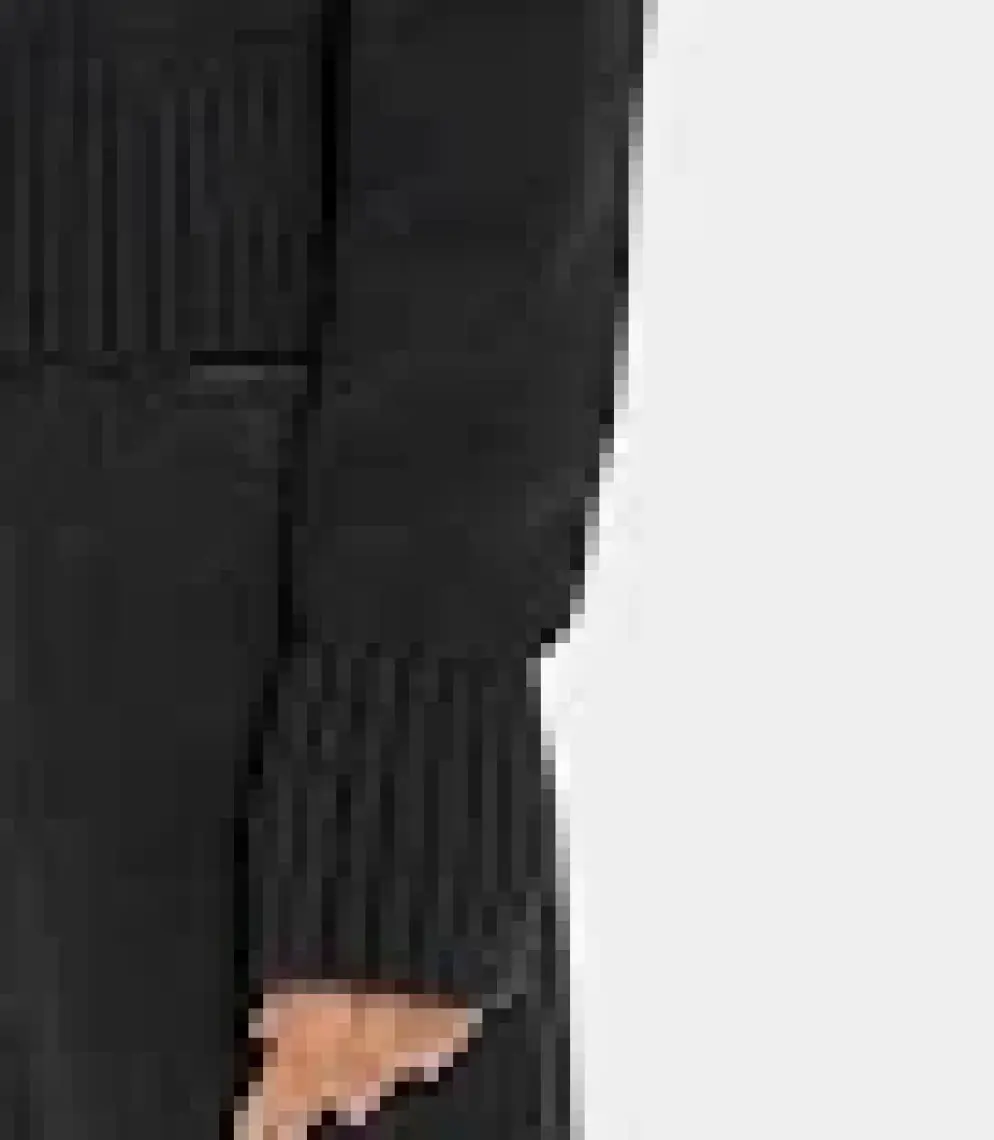 Calvin Klein Jeans Balıkçı Yaka Standart Nakışlı Siyah Kazak Kadın Chenılle Monologo Sweater