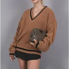 Madmext Camel V Yaka Triko Kazak MG1373