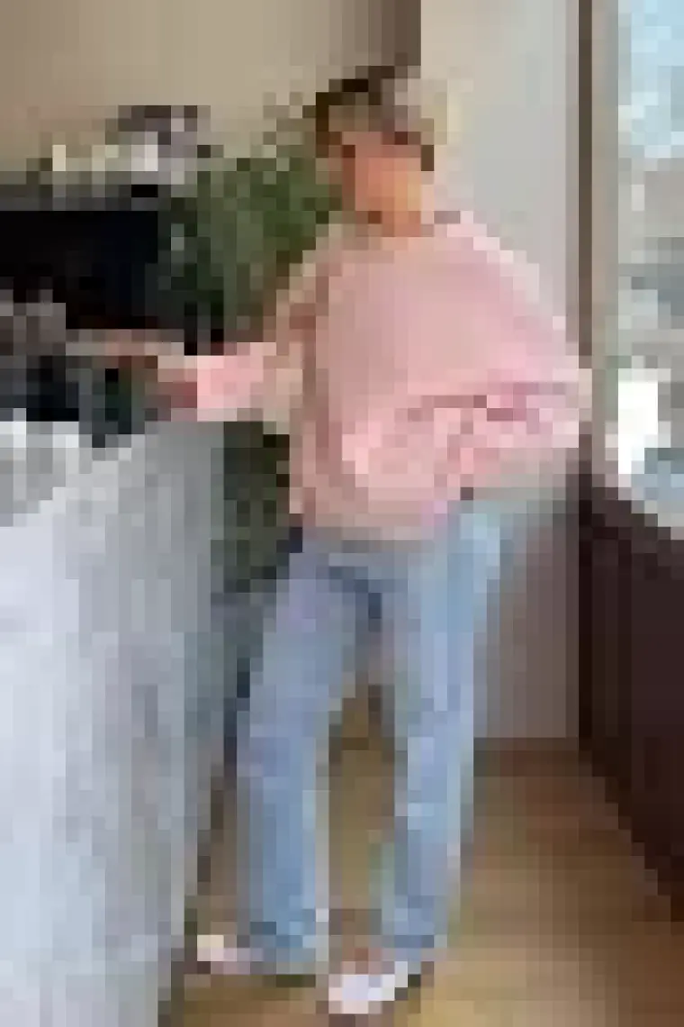 Madmext Pembe Bisiklet Yaka Oversize Triko Kazak MG1972