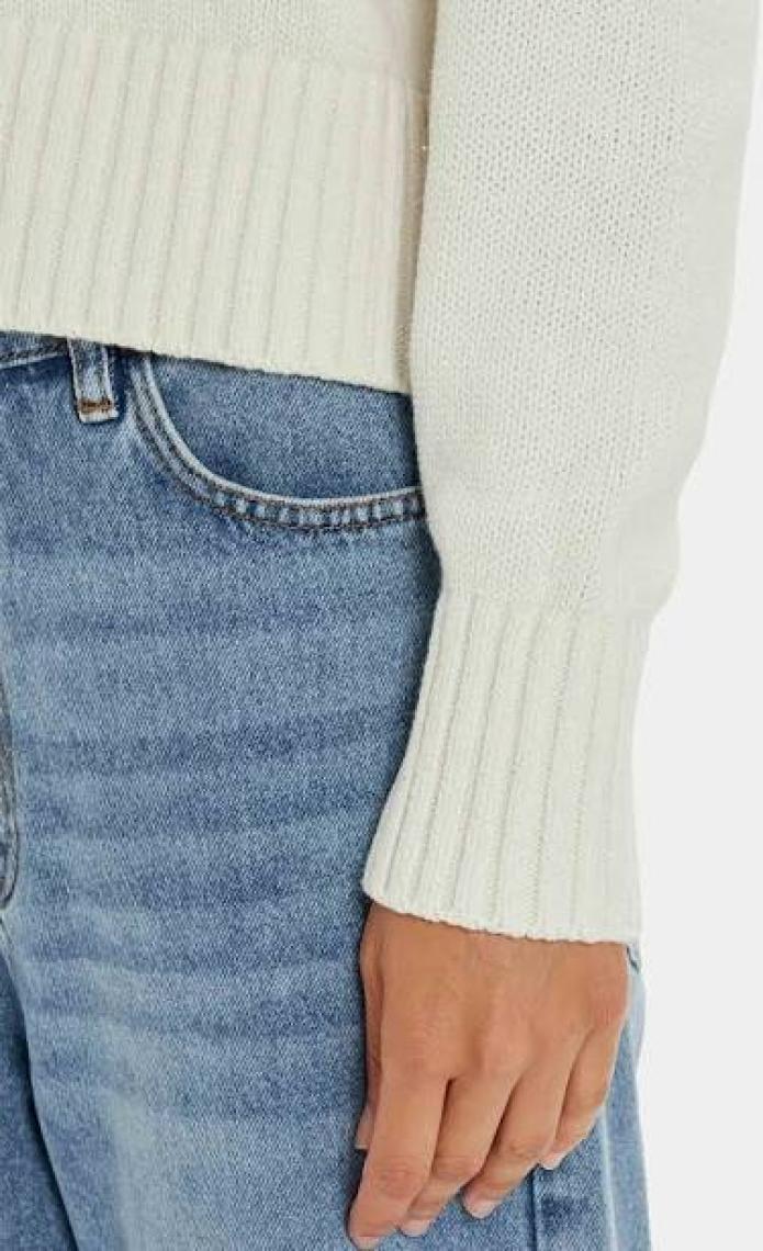 Calvin Klein Jeans Balıkçı Yaka Standart Nakışlı Siyah Kazak Kadın Chenılle Monologo Sweater