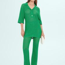 Mango Oversize Ajurlu Örme Polo Yaka T-Shirt