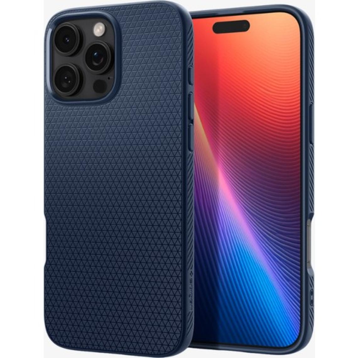 Spigen iPhone 16 Pro Max ince Kılıf Liquid Air Hava Kanalı Teknolojisi™ Askeri Sınıf Koruma Navy Blue Dokulu Yüzey Kapak - ACS07989