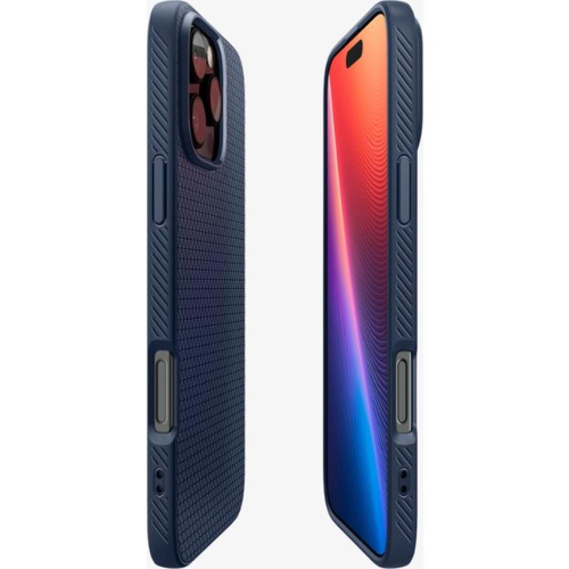 Spigen iPhone 16 Pro Max ince Kılıf Liquid Air Hava Kanalı Teknolojisi™ Askeri Sınıf Koruma Navy Blue Dokulu Yüzey Kapak - ACS07989