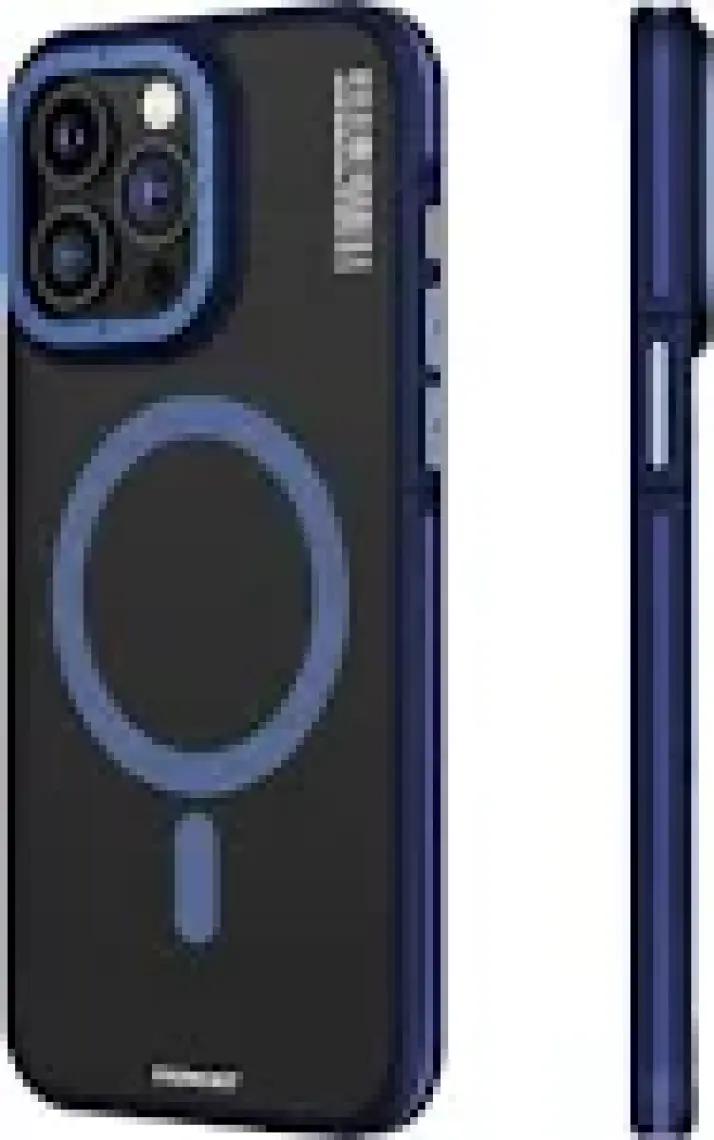 YoungKit iPhone 15 Pro Max Uyumlu Kılıf Magsafe Şarj Özellikli Youngkit Rock Sand Serisi Kapak Mavi