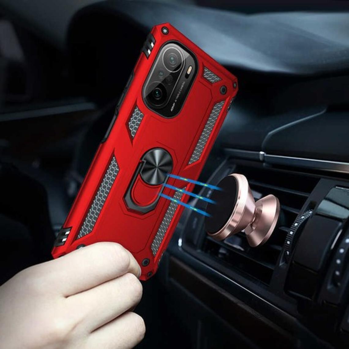 Kvy Xiaomi Redmi K40 Yüzüklü Standlı Vega Kılıf
