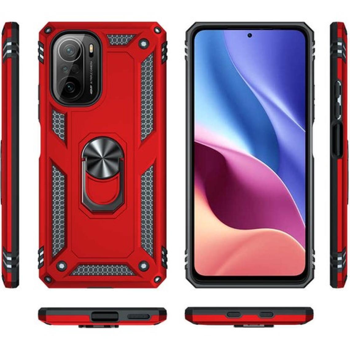 Kvy Xiaomi Redmi K40 Yüzüklü Standlı Vega Kılıf