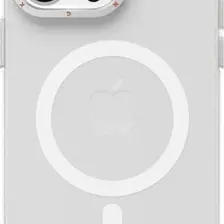 YoungKit iPhone 15 Pro Uyumlu Kılıf Magsafe Şarj Özellikli Standlı Youngkit Hermit Bracket Serisi Kapak Beyaz