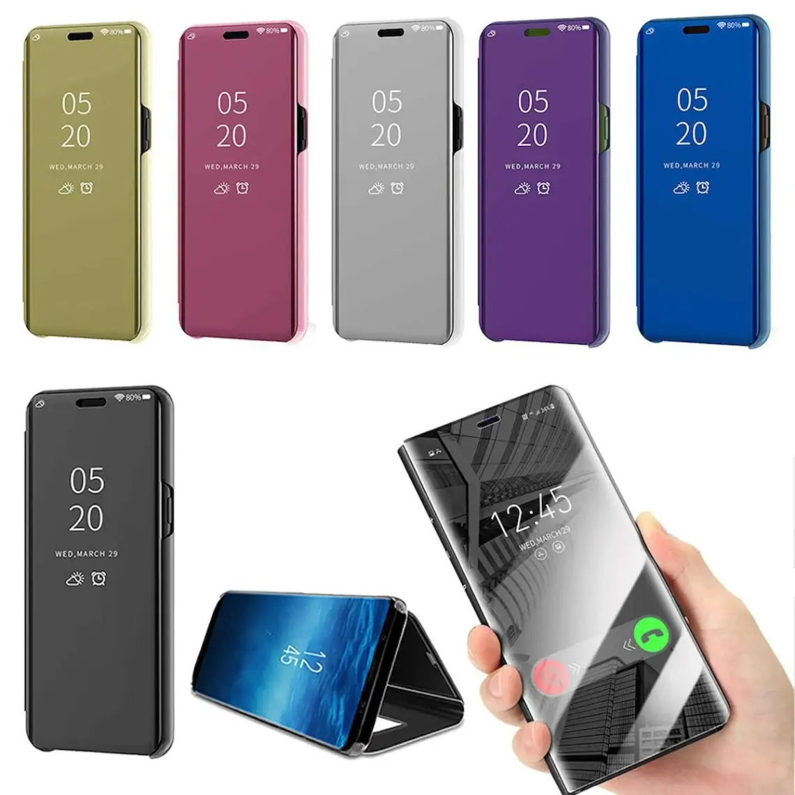 Smart Tech Samsung Galaxy A10 Aynalı Kapaklı Lüx Kılıf