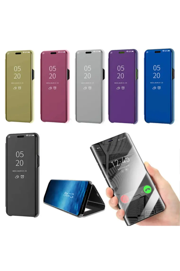 Smart Tech Samsung Galaxy A7 2018 Aynalı Kapaklı Lüx Kılıf