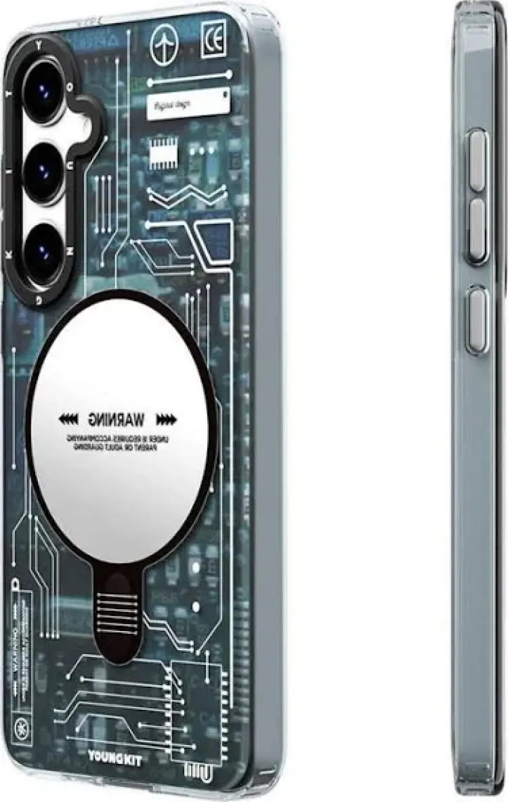 YoungKit Galaxy S24 Plus Uyumlu Kılıf Magsafe Şarj Özellikli Youngkit Technology Serisi Kapak Mavi