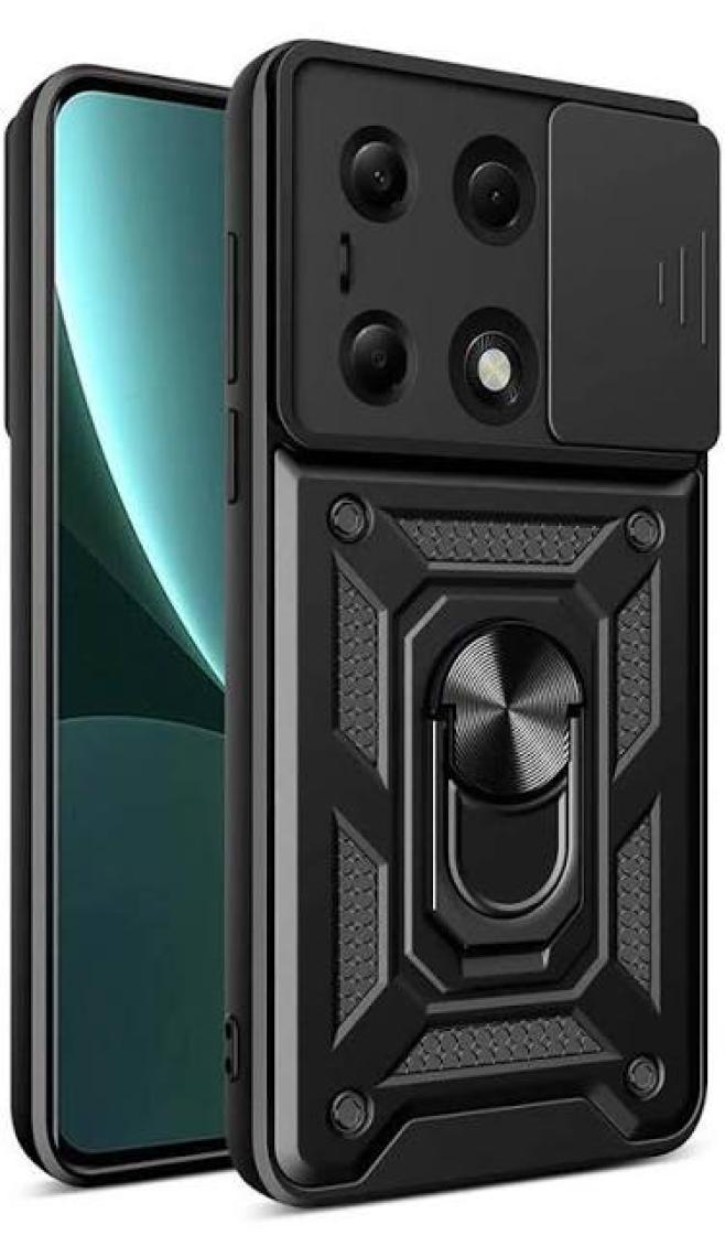 Vendas Xiaomi Redmi Note 13 Pro 4g Kılıf Magnetik Standlı Kamera Korumalı Zore Sürgülü Vega Kapak