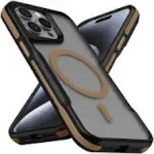 ZORE Apple iPhone 15 Pro Uyumlu Magsafe Şarj Özellikli Renkli Kenar Airbag Şeritli Lamer Kapak-Titanyum-Go