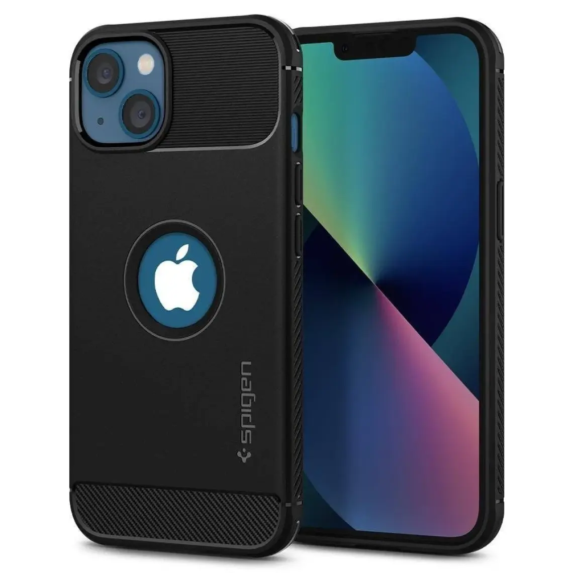 Spigen iPhone 13 Kılıf Rugged Armor Matte Black - ACS03518
