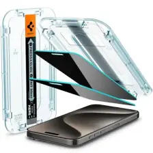 Spigen iPhone 15 Pro Max Hayalet Cam Ekran Koruyucu Kolay Kurulum GLAS.tR EZ Fit Privacy HD (2 Adet) - AGL06874
