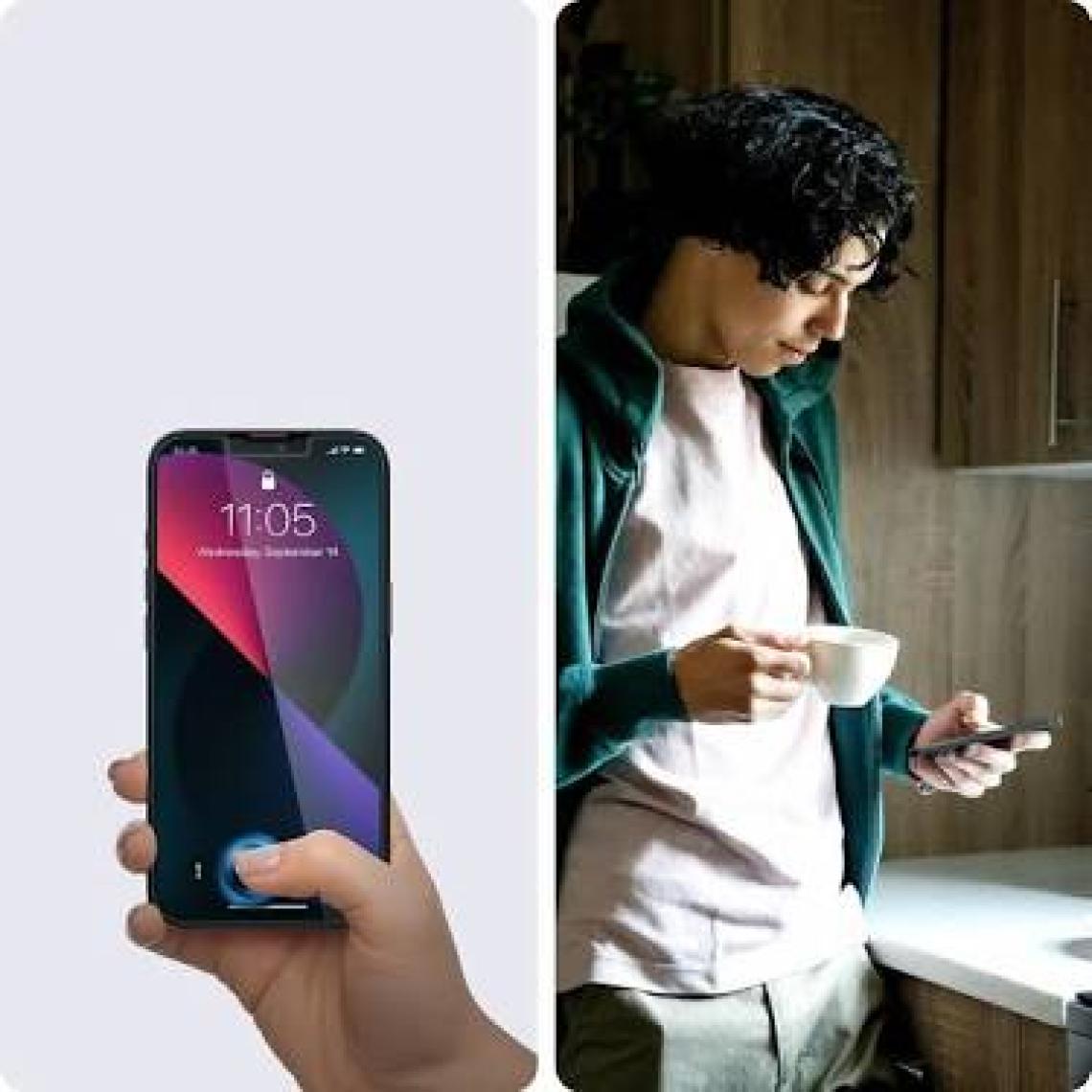 Spigen iPhone 14 / 13 / 16e / 13 Pro Hayalet Cam Ekran Koruyucu Kolay Kurulum GLAS.tR EZ Fit Privacy HD (2 Adet) - AGL03388