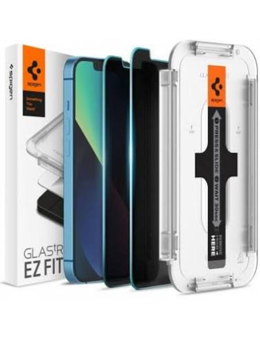 Spigen iPhone 14 / 13 / 16e / 13 Pro Hayalet Cam Ekran Koruyucu Kolay Kurulum GLAS.tR EZ Fit Privacy HD (2 Adet) - AGL03388