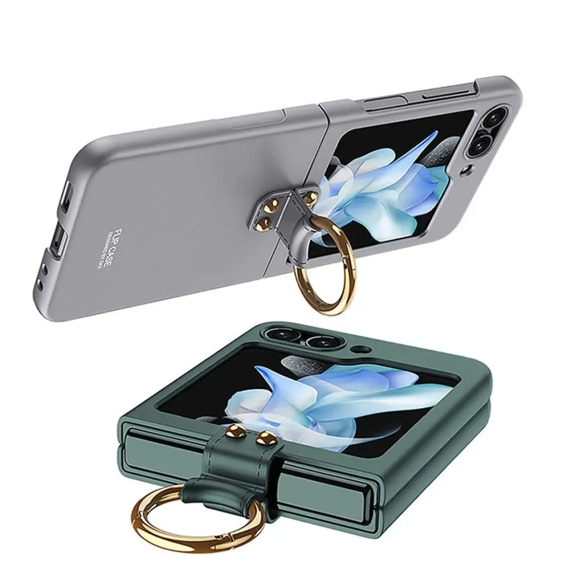 Heptek İletişim Samsung Galaxy Z Flip 5 Kılıf Mat Dokulu Ultra Ince Yapılı Kapak (Flip Rink)