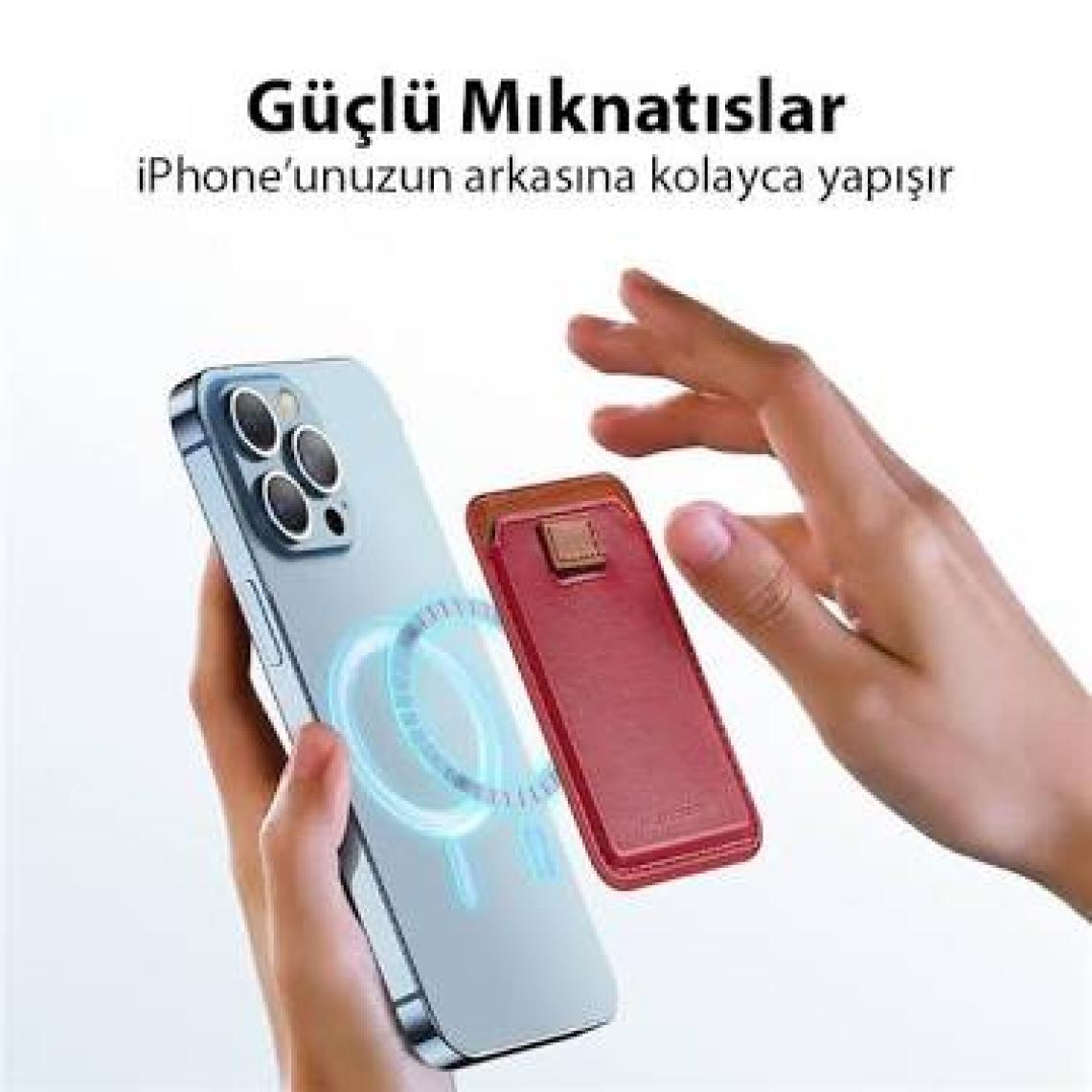 Dux Ducis Iphone 14-13-12LER Için Pu Deri Cüzdan Magsafe Kartlık Cüzdan Kılıf