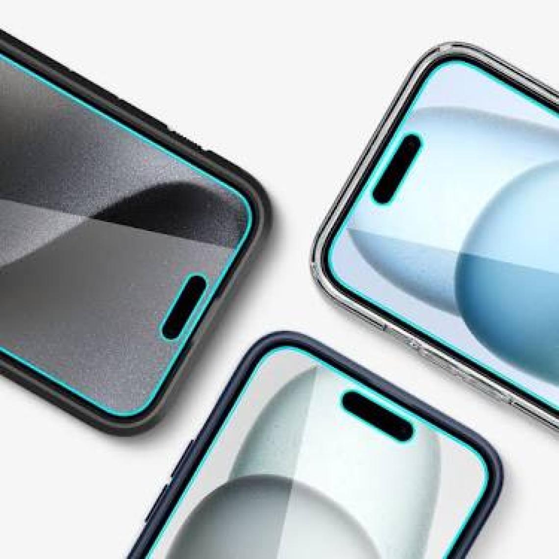 Spigen iPhone 16 Plus / 15 Plus Hayalet Cam Ekran Koruyucu Kolay Kurulum GLAS.tR EZ Fit Privacy HD (2 Adet) - AGL06885