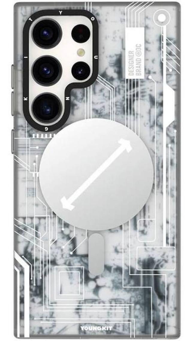 YoungKit Galaxy S24 Ultra Uyumlu Kılıf Magsafe Şarj Özellikli Youngkit Technology Serisi Kapak Siyah