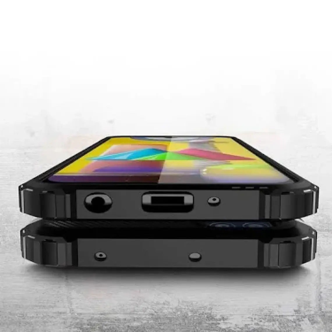 Heptek İletişim Samsung Galaxy M31 Kılıf Armor Köşe Korumalı Çift Katman Tank Zırh Kapak (Crash)