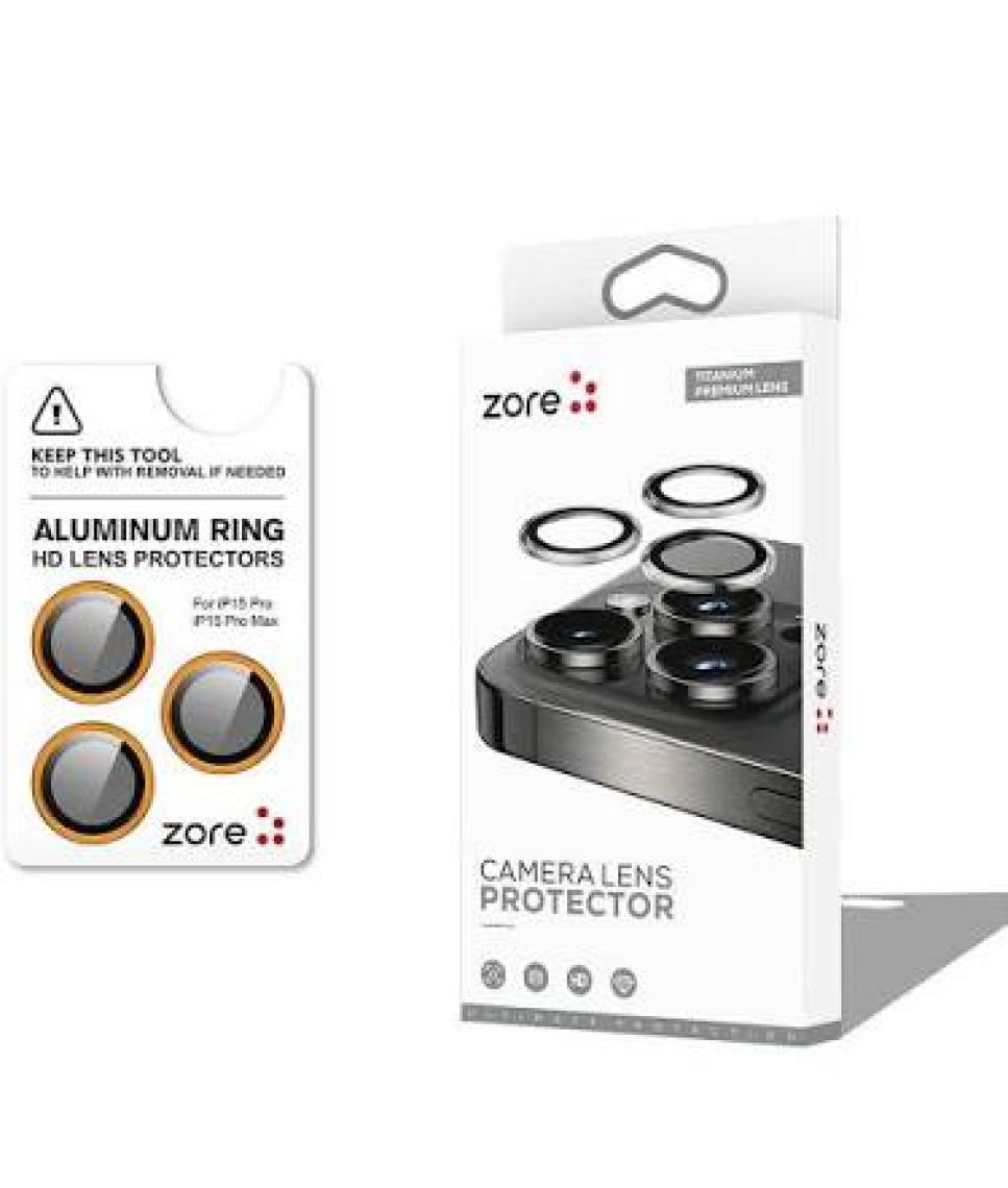 Heptek İletişim Apple iPhone 15 Pro Safir Kamera Lens Koruyucu (Kolay Takma Aparatlı) Cl-12