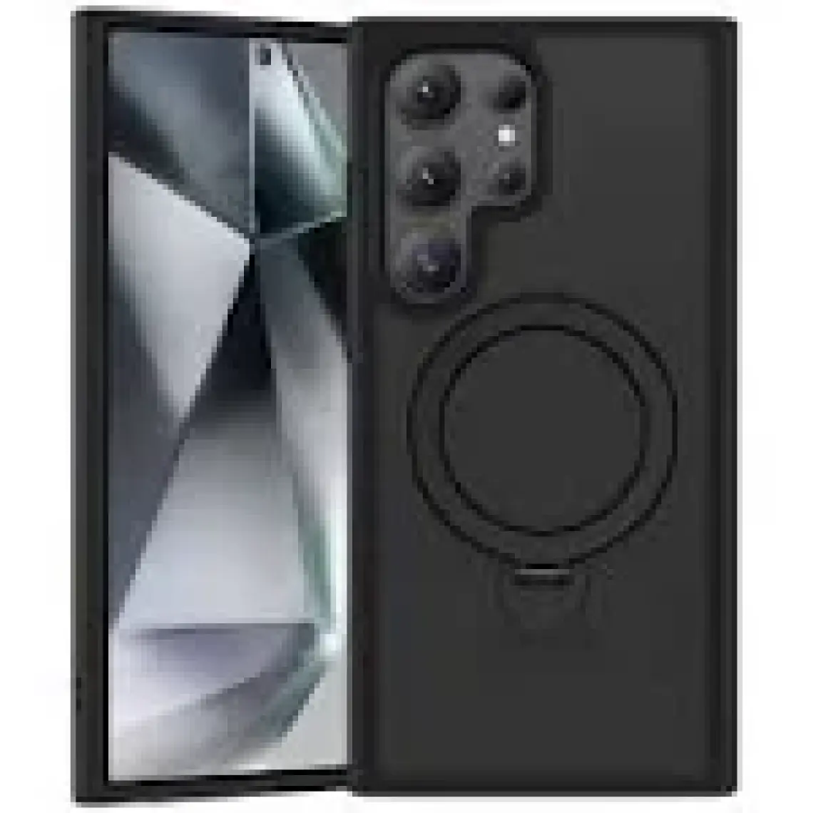 Benks Galaxy S24 Ultra Uyumlu Kılıf Magsafe Şarj Özellikli Benks Standlı Mist Protective Kapak Siyah