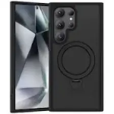 Benks Galaxy S24 Ultra Uyumlu Kılıf Magsafe Şarj Özellikli Benks Standlı Mist Protective Kapak Siyah