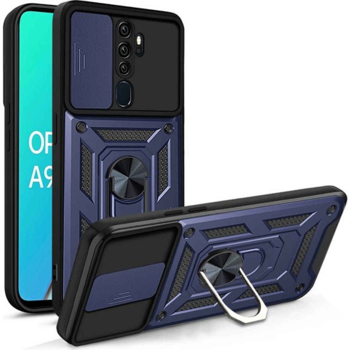 Kny Oppo A9 2020 Kılıf Ultra Korumalı Yüzüklü Manyetik Sürgülü Vega Kapak