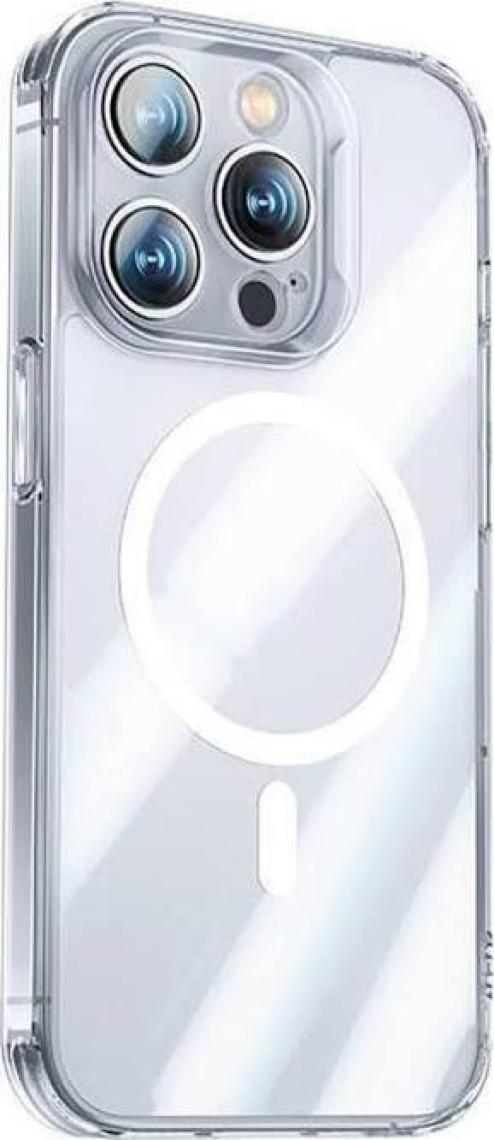 Benks Apple iPhone 14 Pro Max Uyumlu Magsafe Şarj Özellikli Shiny Glass Serisi Kılıf Şeffaf