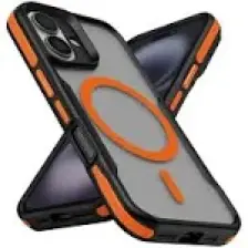 Farma Teknoloji iPhone 16 Uyumlu Magsafe Şarj Özellikli Renkli Kenar Airbag Şeritli Lamer Kapak-Turuncu